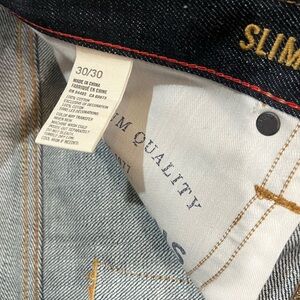 Dark wash Slim Straight Jeans with Premium